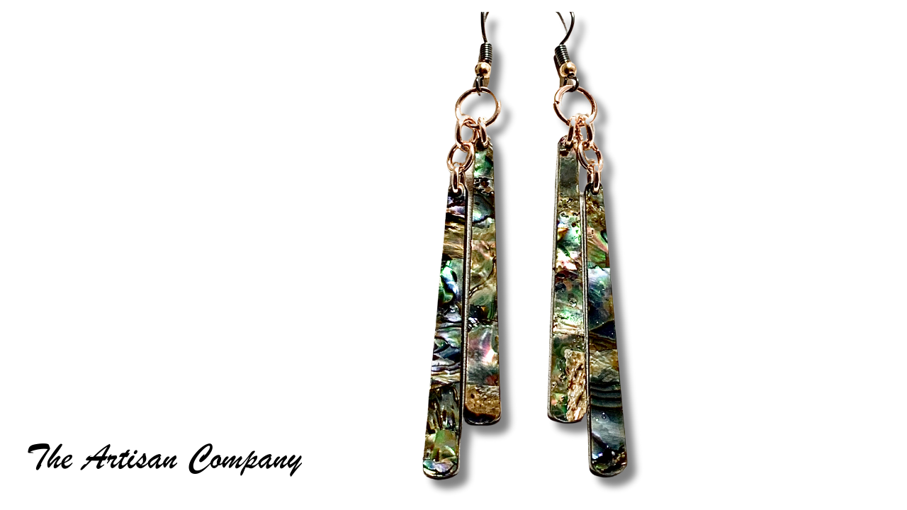 Double Faux Abalone Shell Earrings