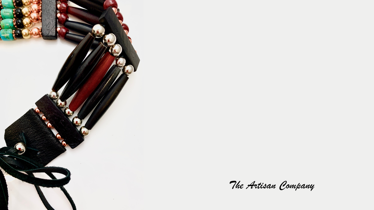 Five Strand Black Buffalo Horn Turquoise Choker