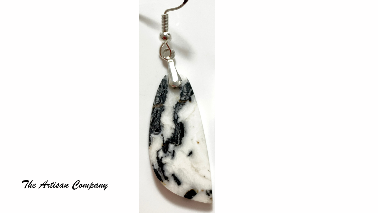 Rare Freeform White Buffalo Stone Earrings (Nevada)