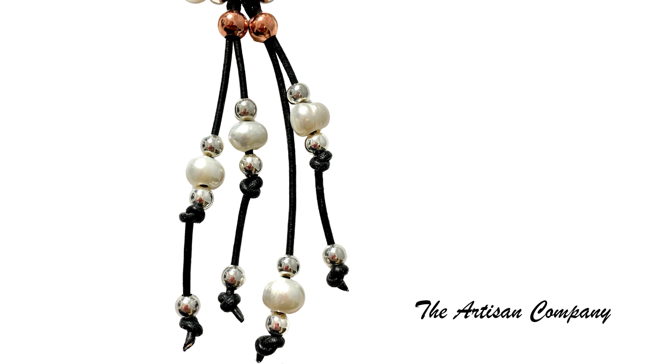 Freshwater Pearl and Leather Necklace