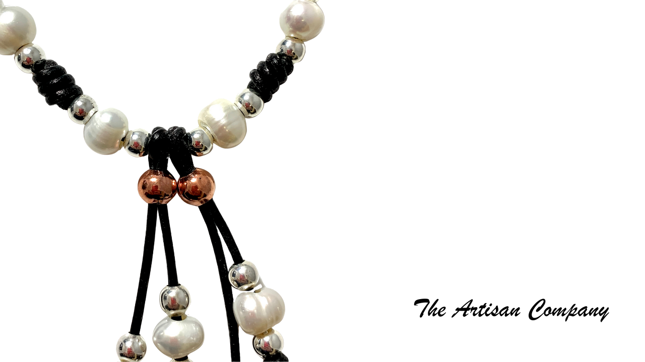 Freshwater Pearl and Leather Necklace