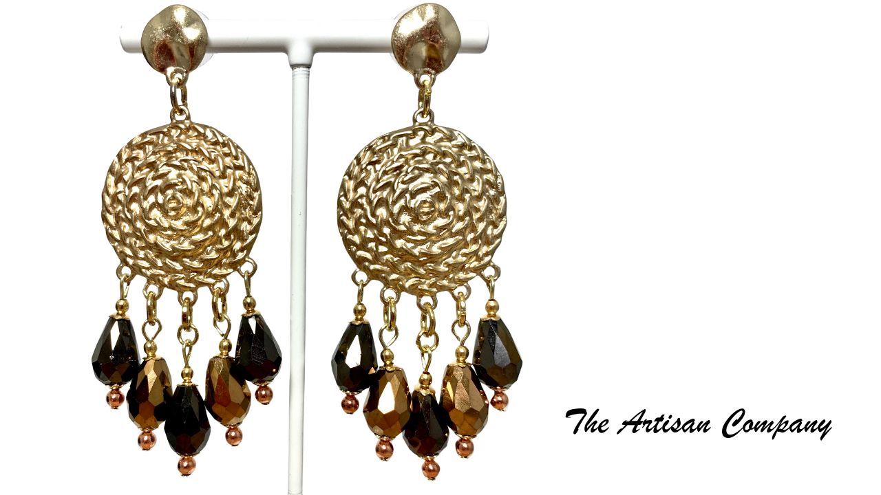 Gold Rope Dangle Earrings