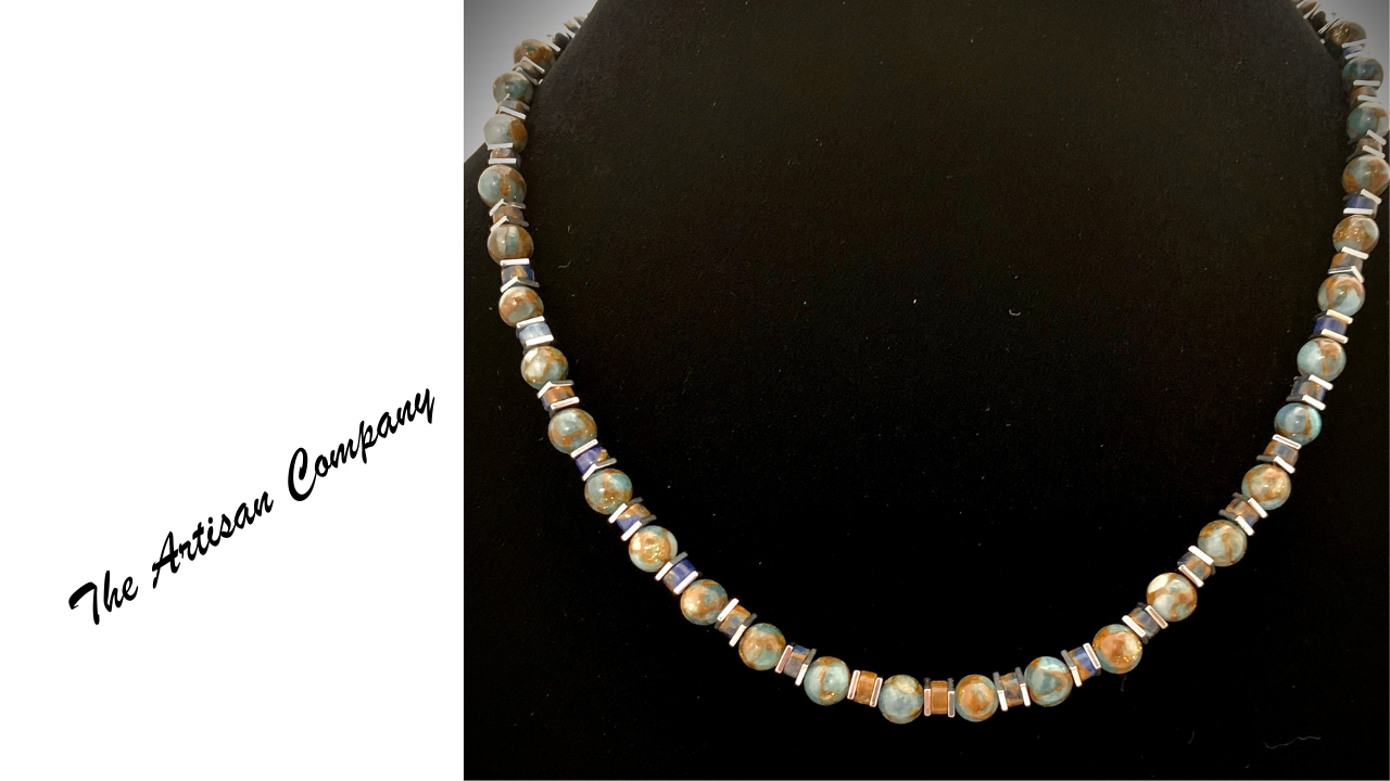 Impression Jasper & Hematite Stone Necklace