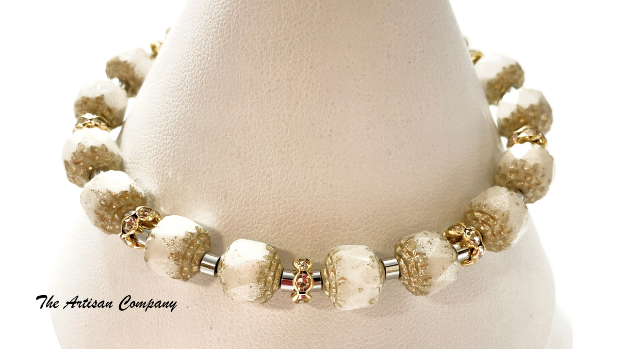 Ivory Mercury Cathedral Bead Bracelet