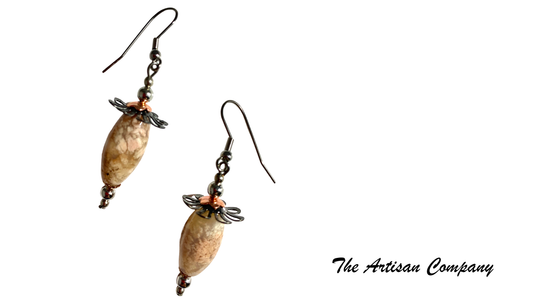 Agate Stone Flower Drop Earrings