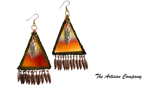 Copper Triangle Earrings