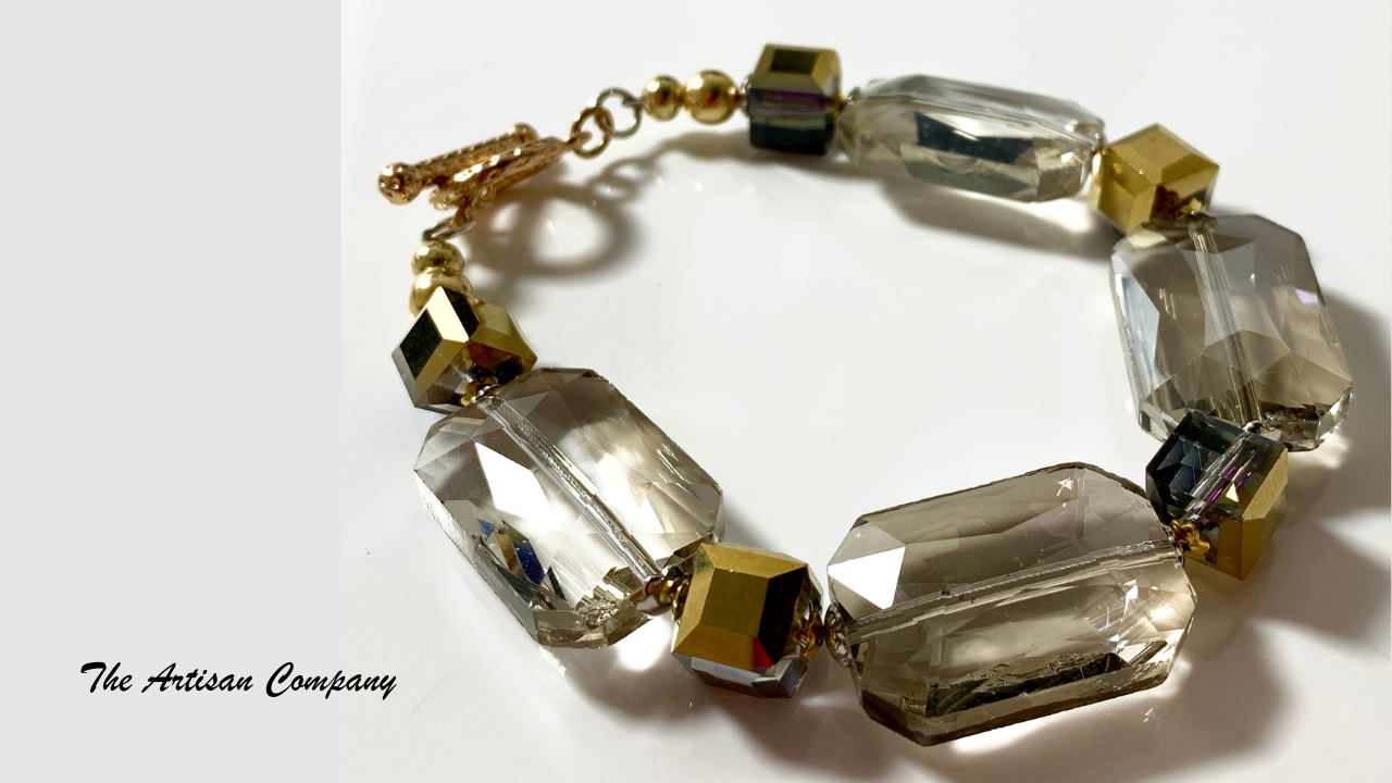 Large Cut Glass Chunky Bracelet