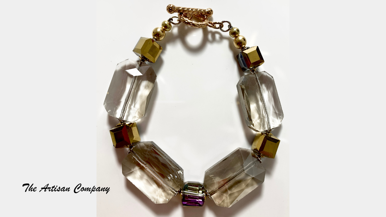 Large Cut Glass Chunky Bracelet