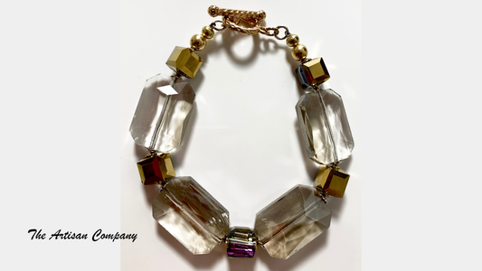 Large Cut Glass Chunky Bracelet