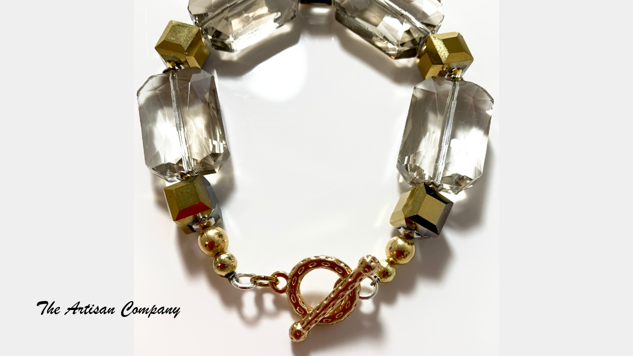 Large Cut Glass Chunky Bracelet