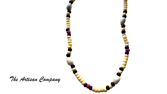 Native Corn Bead "Tear Bead Necklace - Ivory