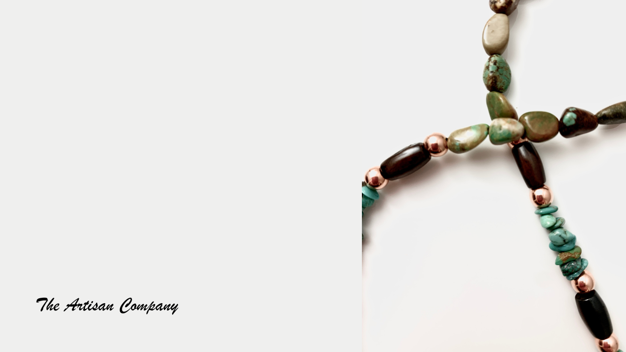 Mens Turquoise and Bone Necklace