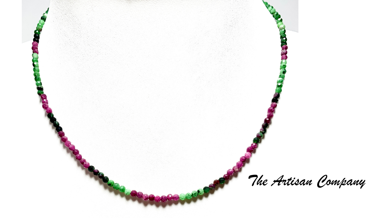 Micro-Faceted Ruby Zoisite Necklace