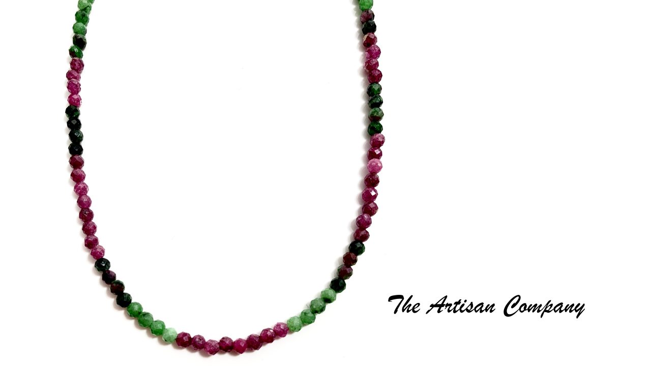 Micro-Faceted Ruby Zoisite Necklace