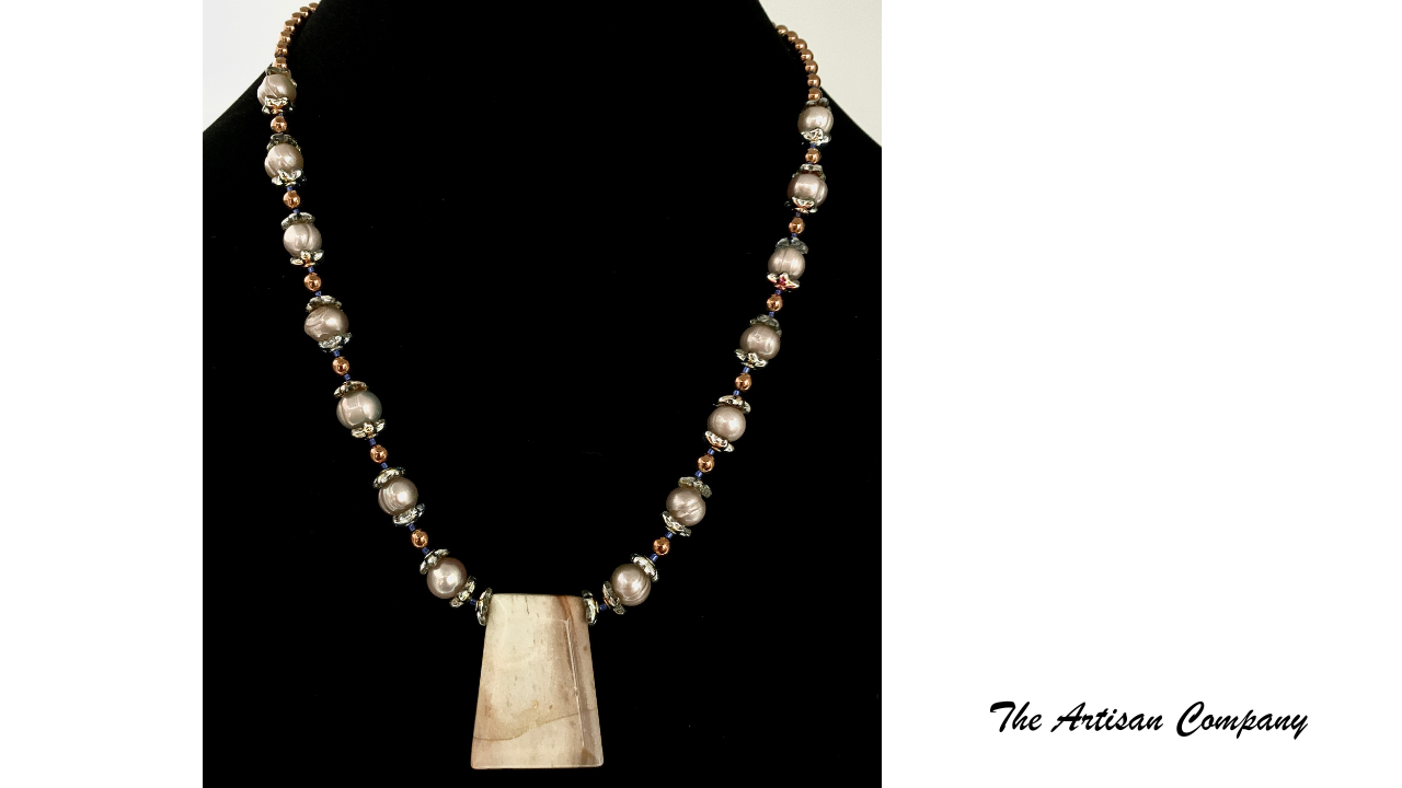 Mocha Pearl & Agate Stone Necklace