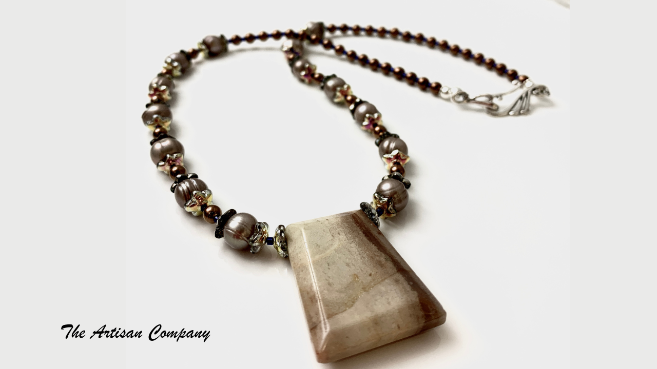 Mocha Pearl & Agate Stone Necklace