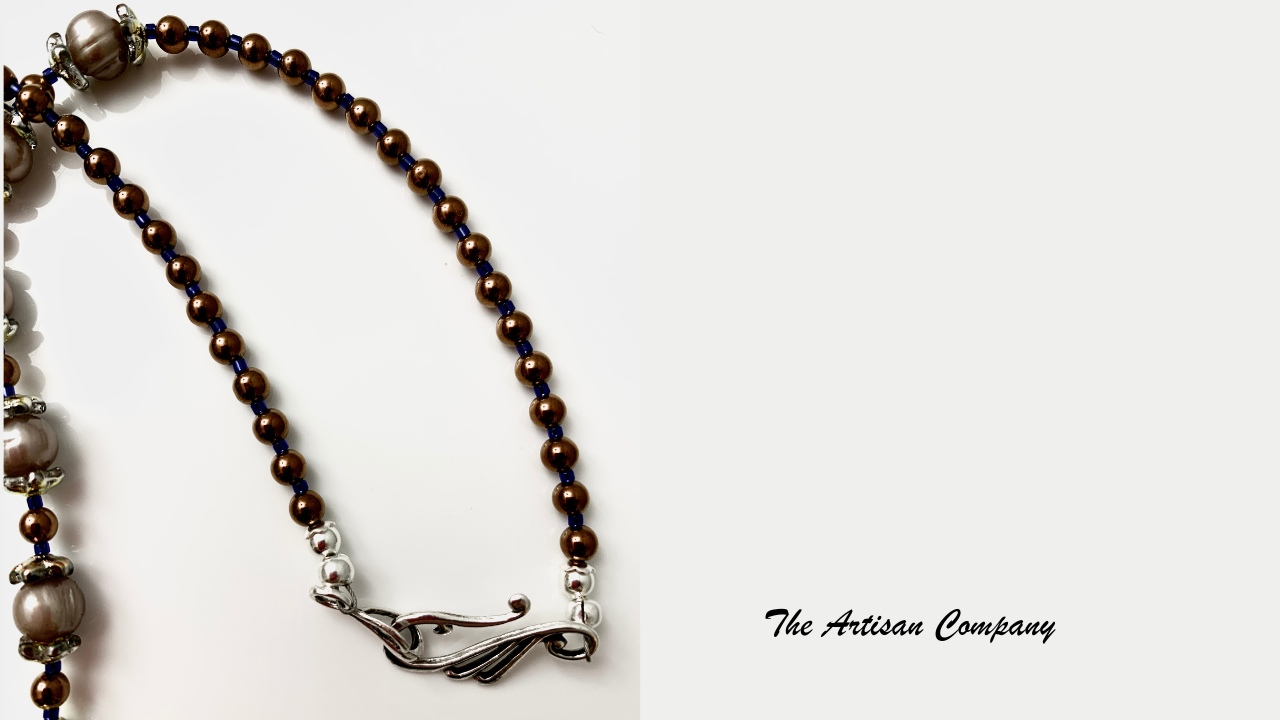 Mocha Pearl & Agate Stone Necklace