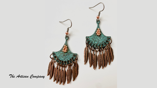 Mykonos Fan & Feather Earrings