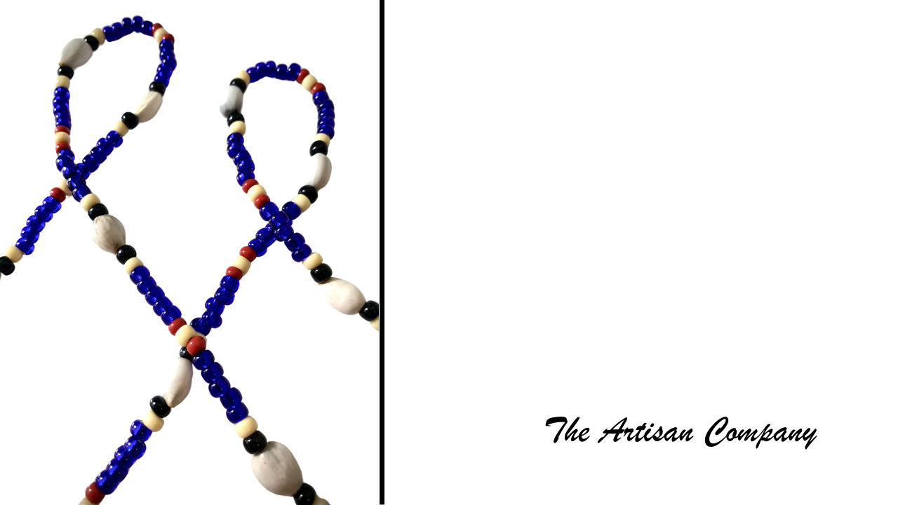 Native Corn Bead "Tear Bead" Necklace - Cobalt Blue