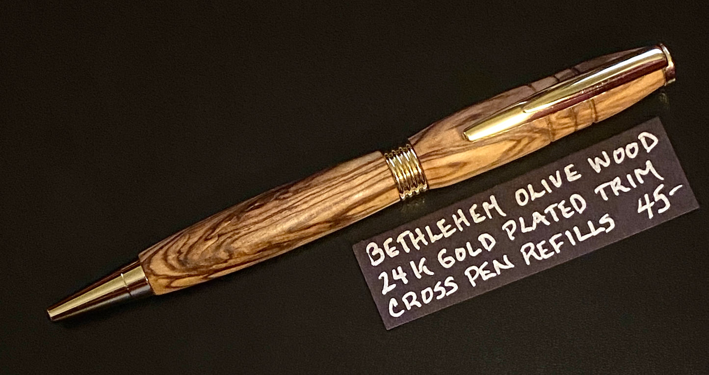 Handmade Pen - Bethlehem Olive Wood