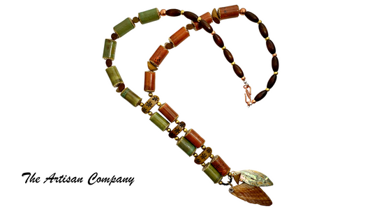 Porcelain and Wood Two-Tone Necklace