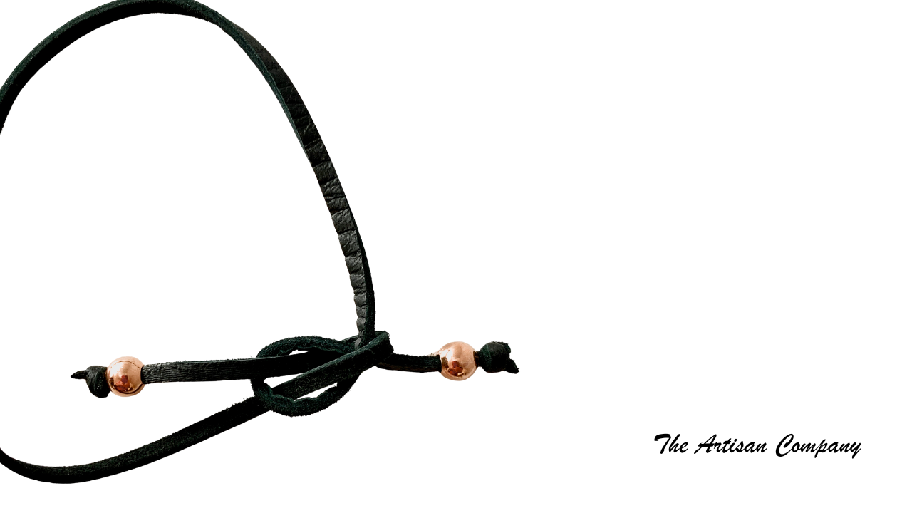 Portoro Marble Necklace on Deer Hide