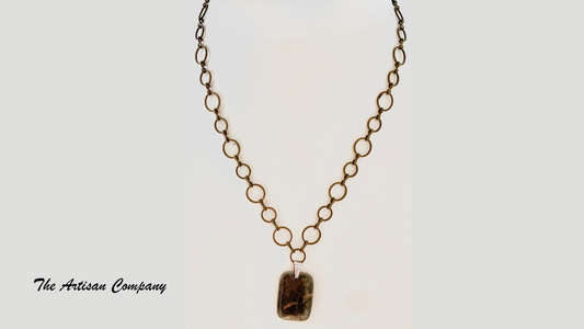Portoro Marble Necklace w Chain