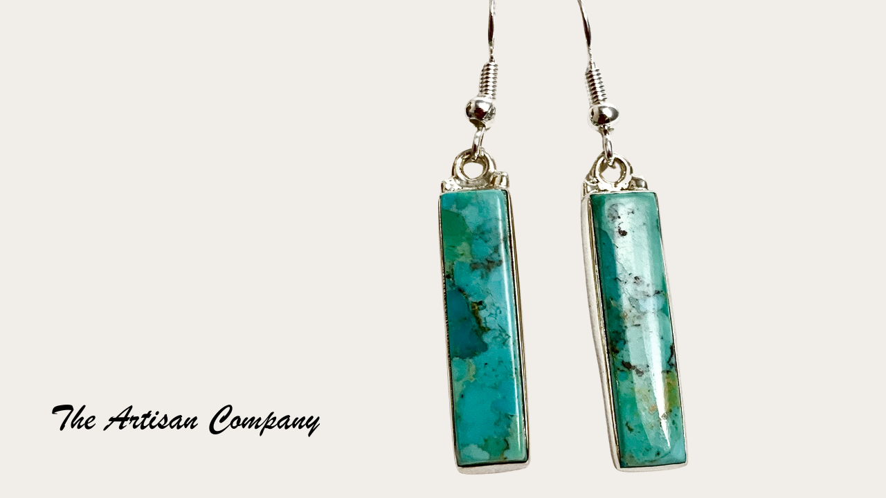 Rectangular Kingman Turquoise Earrings - Arizona