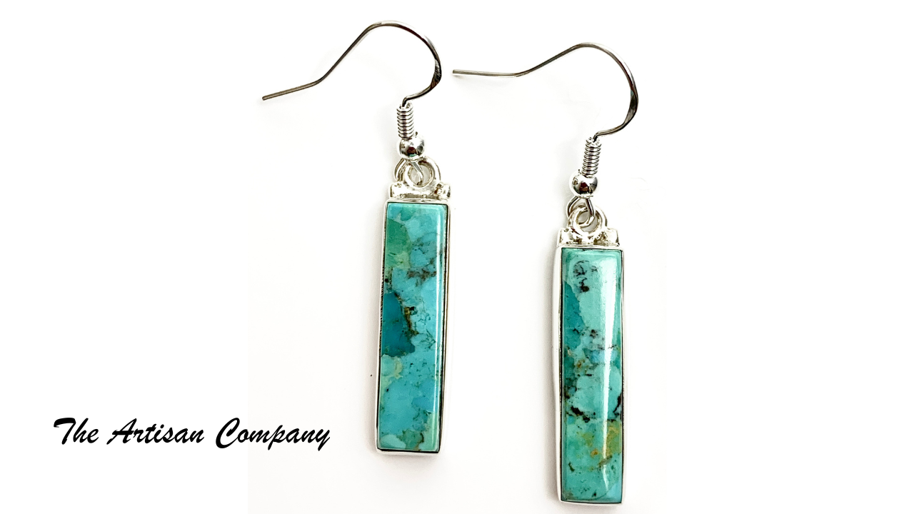 Rectangular Kingman Turquoise Earrings - Arizona