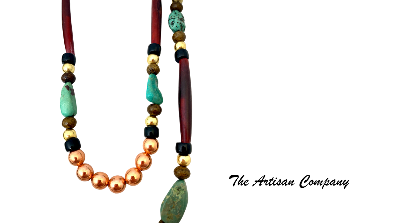 Red Horn & Turquoise Southwest Necklace