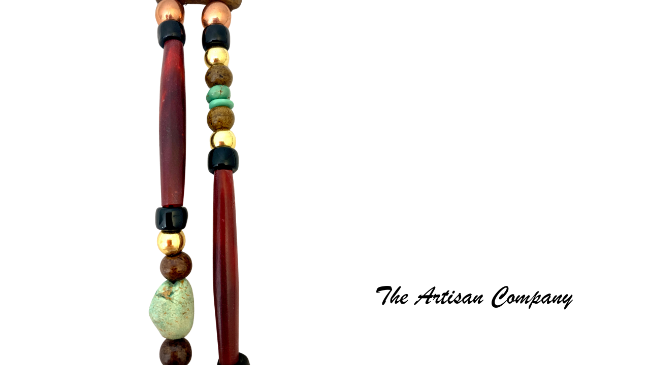 Red Horn & Turquoise Southwest Necklace