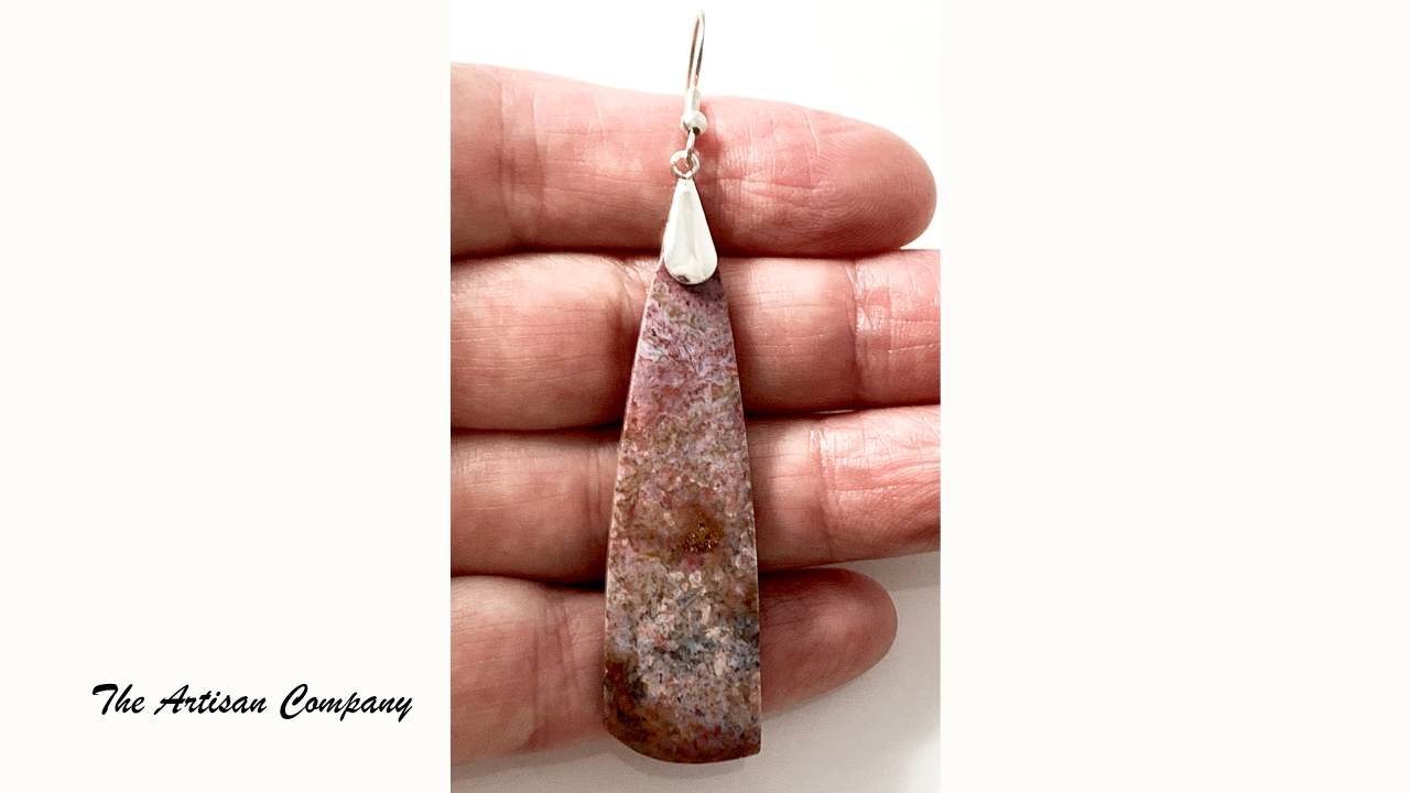 Rare Red Jasperilla Slab Earrings - Arizona