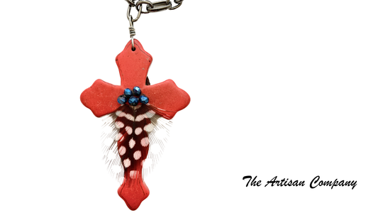 Red Magnesite Cross Necklace