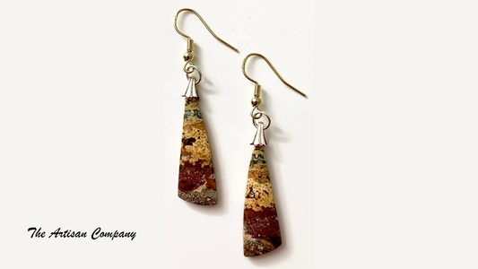 River Jasper Free Formed Earrings