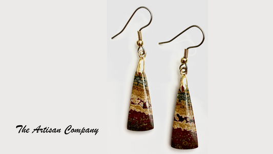 River Jasper Triangle Earrings