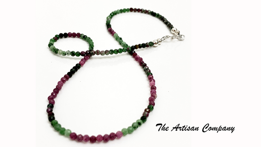 Micro-Faceted Ruby Zoisite Necklace