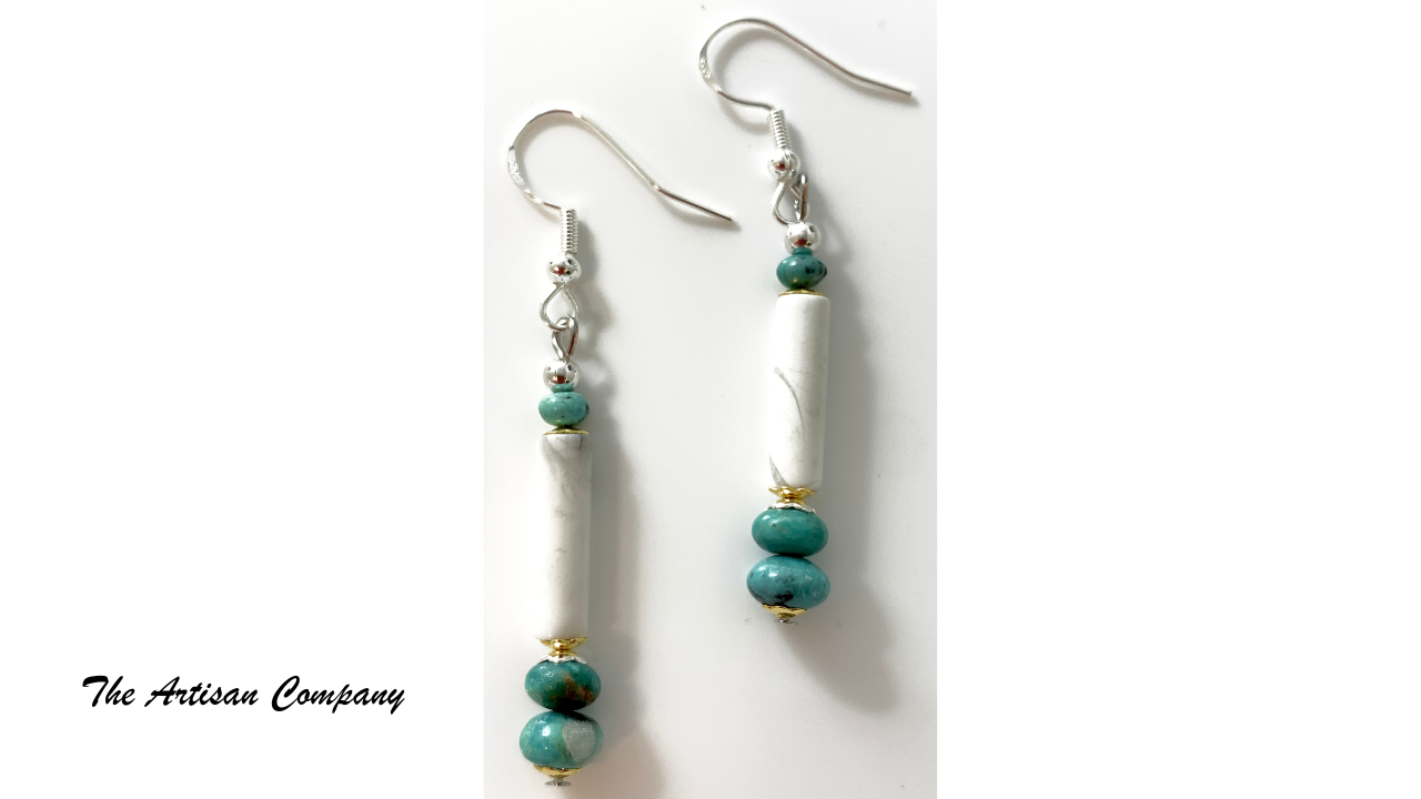 Stone Phoenix and Turquoise Necklace with Earrings