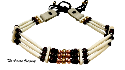Three Strand Traditional White Bone Native Choker
