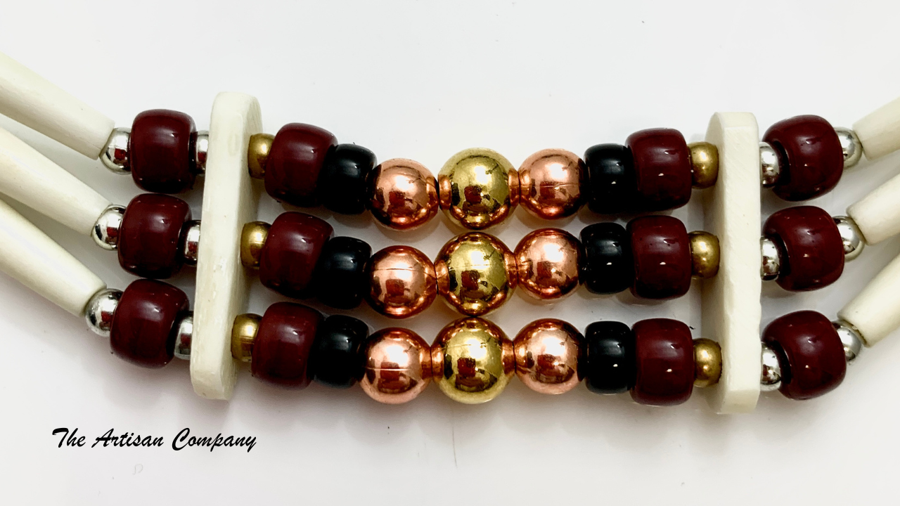 Three Strand Traditional White Bone Native Choker