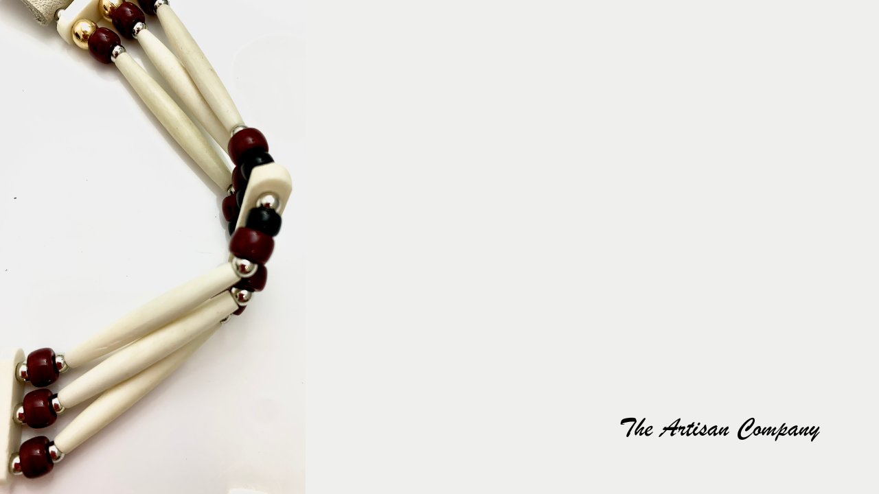 Three Strand Traditional White Bone Native Choker