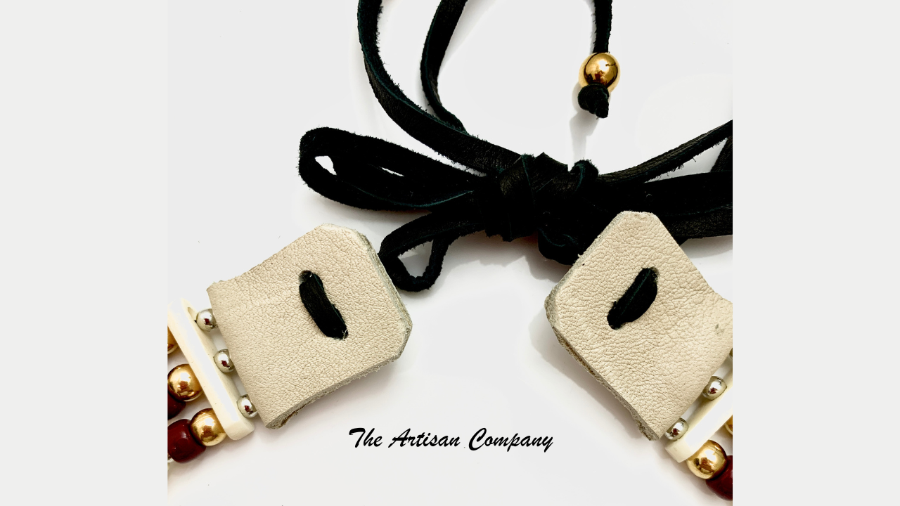 Three Strand Traditional White Bone Native Choker