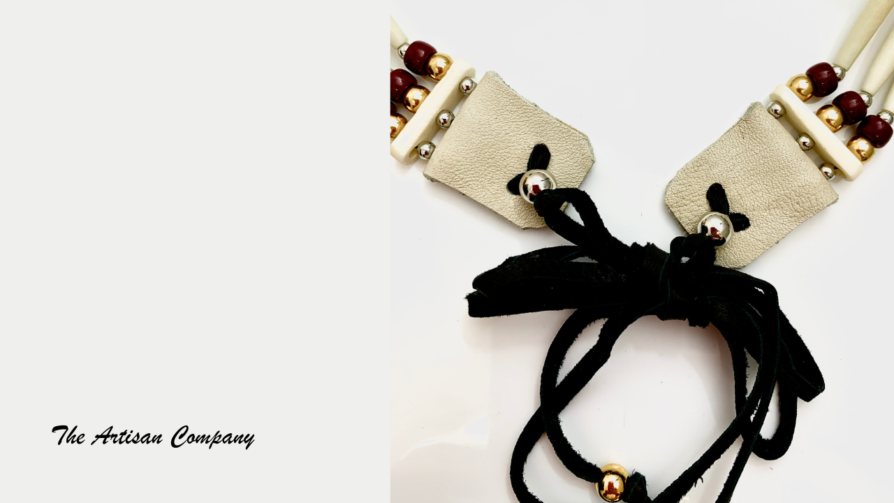 Three Strand Traditional White Bone Native Choker
