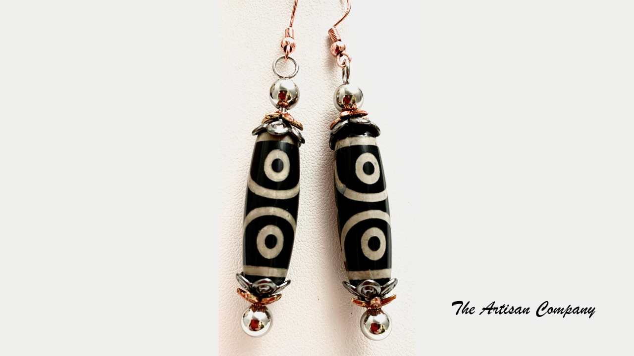 Tibetan Agate Stone Earrings