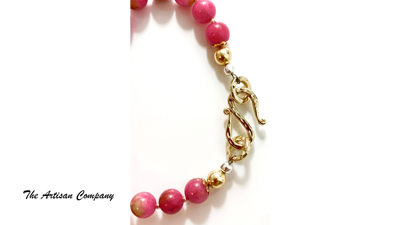 Watermelon Candy Jade Necklace with Earrings