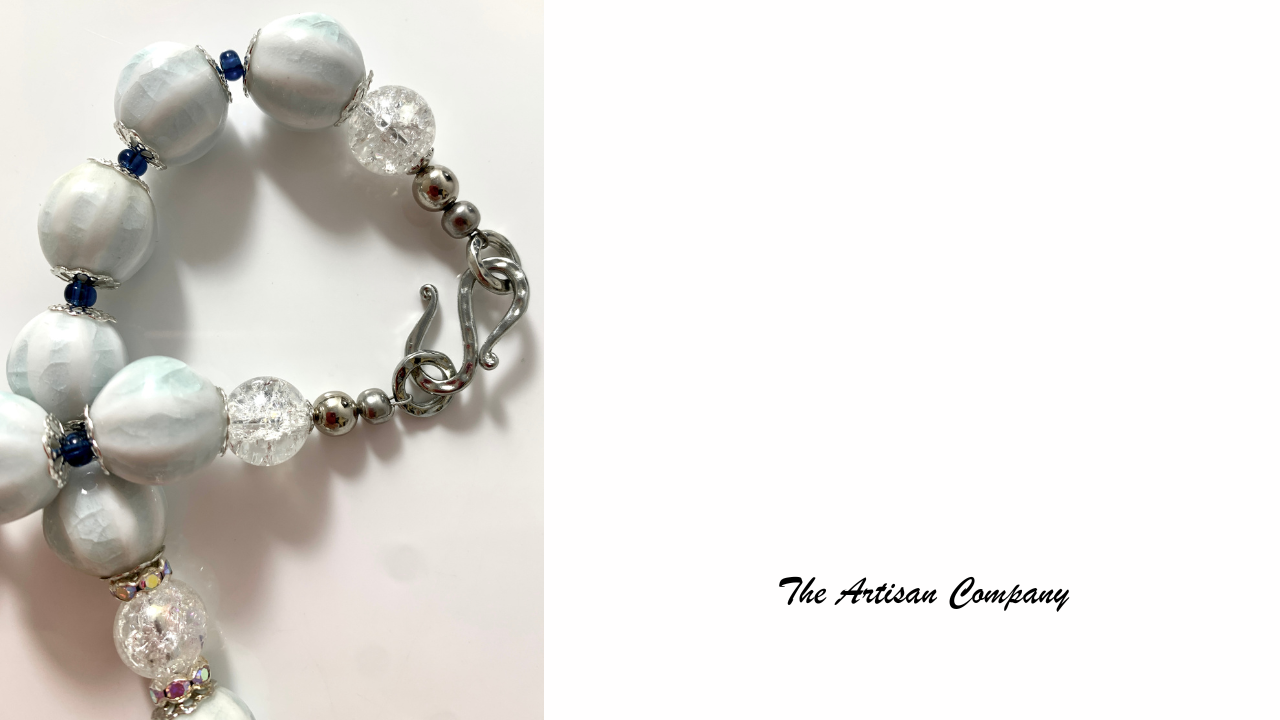 White Ceramic Pumpkin Bead Necklace with Earrings